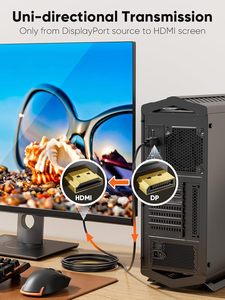 Cable CableCreation Activo <span class=keywords><strong>DP</strong></span> a <span class=keywords><strong>HDMI</strong></span> 4K 60Hz 8FT Unidireccional Compatible con 2K144Hz y 1080P <span class=keywords><strong>144Hz</strong></span> HDR <span class=keywords><strong>Dp</strong></span> a <span class=keywords><strong>hdmi</strong></span> - Product Image 5