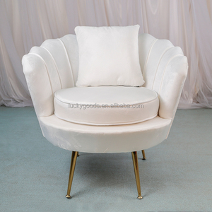 Fauteuil moderne de loisirs à fleurs LK20191008-11, vente en gros, personnalisé, <span class=keywords><strong>une</strong></span> place, fauteuil en cuir PU blanc pour mariage - Product Image 5