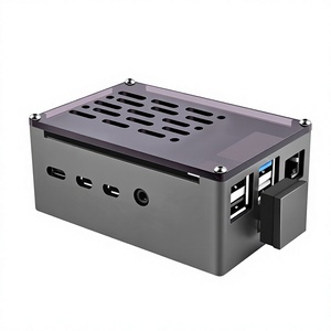 GeeekPi - Carcasa de Aluminio para Raspberry Pi 4 Modelo B F201, Carcasa Negra M.2 SATA SSD, Ventilador de Refrigeración de Velocidad Ajustable 3510 - Product Image 1