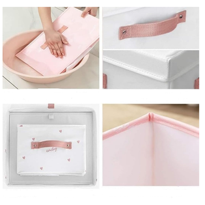 Organisateur de vêtements, rangement pour produits pour bébés, organisateur pliable pour bébés, rangement pour chambre d'enfant, rose, mignon, rangement pour couture, boîte de rangement pour bébés - Product Image 2