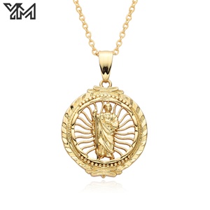 Set di Gioielli Cristiani YM Placcati in Oro 18K, Collana Cattolica con Ciondoli della Vergine <span class=keywords><strong>Maria</strong></span> e <span class=keywords><strong>Gesù</strong></span>, Vendita all'Ingrosso - Product Image 6