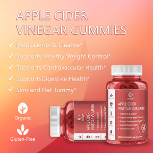 Gummies au vinaigre de cidre de pomme DUOZI, 60 pièces, sans gluten, végétaliennes, sans OGM, complément alimentaire pour la santé digestive et le soutien du poids - Product Image 2