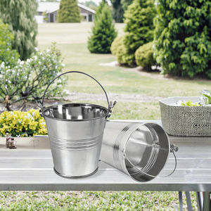 ถังชุบสังกะสีถังเหล็กกันรั่วพร้อมที่จับถังโลหะขนาดเล็กพร้อมที่จับ - Product Image 1