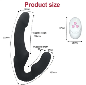Telecomando realistico doppio testa dildo vibratore pant enorme grande pene per adulti sesso cinturino su dildo per donne lesbiche - Product Image 2