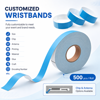 Bracelet en papier synthétique NFC imprimable thermiquement, 13,56 MHz, passif, imperméable, jetable, pour événements et concerts