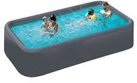 Extragroßer Rechteckiger Aufblasbarer PVC-Pool 20cm Dicke Drop-Stitch-Technologie Langlebiger Familien-Gartenpool Mit Abdeckung Handpumpe