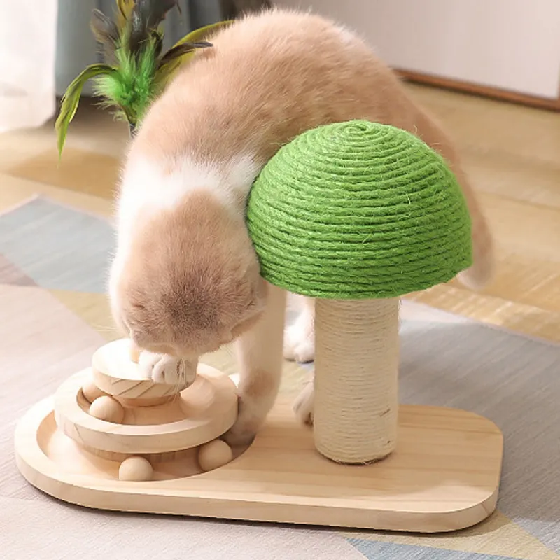 Cat-appealing Design Furniture Funny Kitten Scratcher Post Modern House Wood Pet Cat Tree For Cats With Sisal Rope