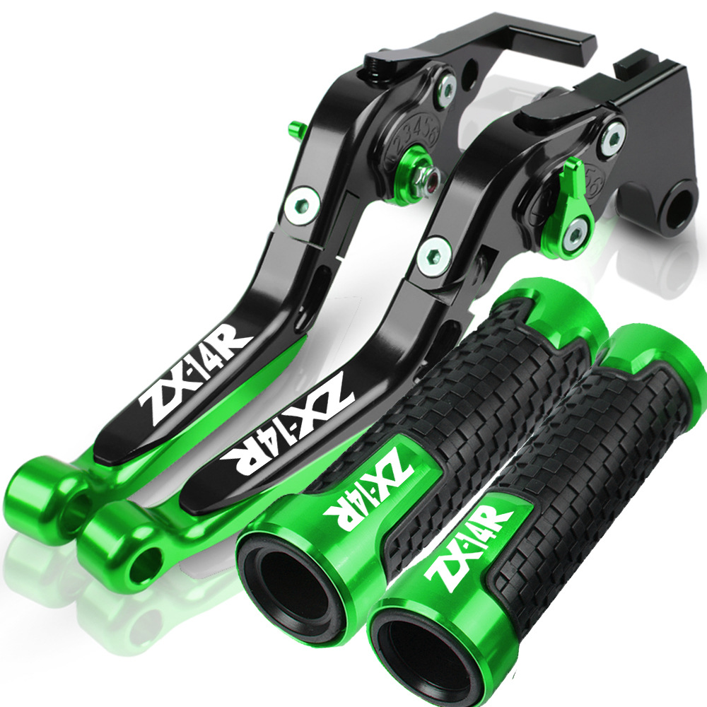 Запчасти для мотоциклов, ZX-6R 636 ZX-10R ZX-14R Z1000SX Складная Выдвижная сцепления и тормозной рычаг ручки наконечники велосипедного руля с лазерным логотипом