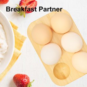 Plateau <span class=keywords><strong>de</strong></span> service en bambou pour œufs à la coque, petit support pour œufs durs à 6 compartiments pour comptoir <span class=keywords><strong>de</strong></span> cuisine ou réfrigérateur - Product Image 5