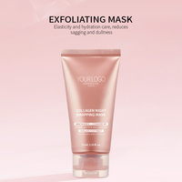 Masque de nuit en gel de cristal de collagène avec acide hyaluronique et niacinamide - Anti-âge, raffermissant, hydratant pour tous les types de peau