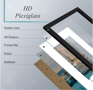 Bắc Âu hiện đại trang trí nội thất <span class=keywords><strong>MDF</strong></span> gỗ khung ảnh 4x6 ''kính vuông thiết kế đơn giản cho Tabletop hiển thị cho Poster A5 A2 A4 - Product Image 4