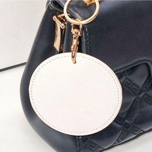 PU Leather Key Chain Round Shaped <b>Custom</b> Couple Luggage Tags Portable Travel <b>Keychain</b> for GIfts - Product Image 5