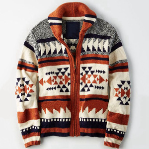 Otoño e Invierno nuevos hombres moda Polo cuello Casual <span class=keywords><strong>Cardigan</strong></span> abrigo manga larga Slim Fit Jacquard suéter de punto - Product Image 5