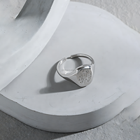 Floral Gravierte Open Band Ring für Frauen Sterling Silber Vintage Style Minimal Custom Schmuck Großhandel