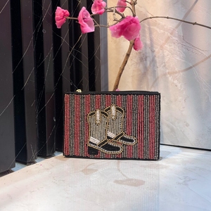 Pochette à monnaie perlée décorative faite à la main, durable, élégante, mini-sac à fermeture éclair pour femme, pour ranger argent, cartes, bijoux, écouteurs - Product Image 1