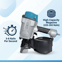 Pistolet à clous pneumatique TOUA CN70 pour charpente et bardage, longueur de clou 1-3/4" 2-3/4", capacité 225-300 clous, corps en aluminium, OEM