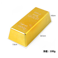 Barre de porte personnalisée en plastique de 100g, thème patriotisme, plaquée or, imitation lingot d'or scintillant, avec logo personnalisé