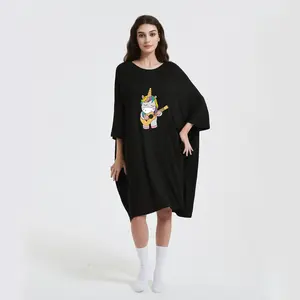 Hot Selling T-Shirt drucken Cartoon Tier Haustier lange Nachtwäsche Mädchen Frauen Haus Nacht Schlaf Pyjamas Schlaf T-Shirt Kleid