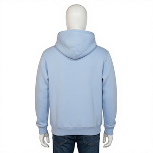 <b>Men</b> Lavender Hooded <b>Sweatshirt</b> Regular Fit Fleece Solid Color Casual Pullover with Pocket and <b>Black</b> Drawstrings - Product Image 2