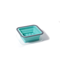 Boîte à lunch pliable en silicone, ensemble de contenants pour la préparation des repas, boîte de rangement alimentaire avec couvercles transparents pour la cuisine, les voyages, passe au micro-ondes