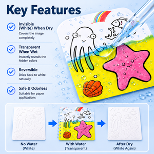 <span class=keywords><strong>Encre</strong></span> hydrochrome réversible pour sérigraphie, sensible à l'eau, blanc à transparent, pour parapluies et tapis <span class=keywords><strong>de</strong></span> <span class=keywords><strong>dessin</strong></span> aquatique pour enfants - Product Image 4