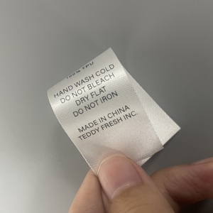 Tùy Chỉnh Polyester Vải In Quần Áo Chăm Sóc Tag Cotton Hướng Dẫn Cảnh Báo Rửa Nhãn Satin Nhãn Rửa Chăm Sóc Nhãn - Product Image 2