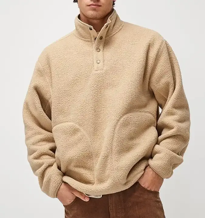 Kış yeni tasarım moda fermuar kazak golf gömlek erkek çeyrek fermuar yün hoodie erkek kazak kazak