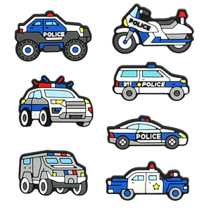 Nouveau créatif Police voiture série enfants <span class=keywords><strong>chaussure</strong></span> pantoufle décoration hélicoptère voitures <span class=keywords><strong>chaussure</strong></span> breloques PVC sabot Bracelet accessoires pour sabot - Product Image 5