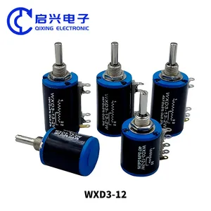 WXD3-12 1W 5% Multi Turn Wire wound Rotary Black Einstellbare variable Widerstands1K5 2 K2 2,2 K 4 K7 4,7 K Ohm Präzisions potentiometer