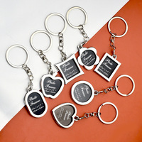 Porte-clés en métal avec cadre photo promotionnel durable imprimé numériquement avec logo personnalisé, type pliable, aimant, alliage de zinc, FREEFORM
