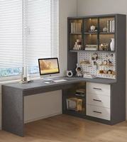 Bureau d'angle en bois avec bibliothèque intégrée, table d'étude pour étudiant, écologique, durable, pour chambre à coucher, maison, table d'écriture simple, table d'ordinateur