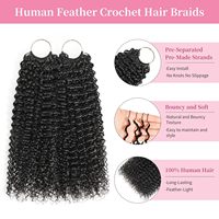 Extensions de cheveux humains Deep Wave au crochet, sans trame, sans perte, cheveux Remy, tresses au crochet, mèches de cheveux en boucle, couleur naturelle