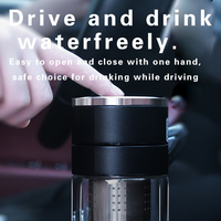 Couvercle à ouverture rapide tasse de séparation de thé voiture Portable thé Thermos tasse boucle à une main boucle à pression Double paroi verre tasse à eau