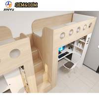 Mobilier pour dortoir scolaire Loft Hostel Lits superposés avec bureau en bois avec table d'étude Armoire et escalier de rangement