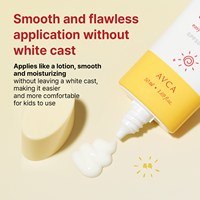 Crème solaire AVCA Easy Wash, extrait de Centella Asiatica, oxyde de zinc, aloe vera, pour bébés et enfants, SPF50, formule douce, visage et corps, utilisation en extérieur