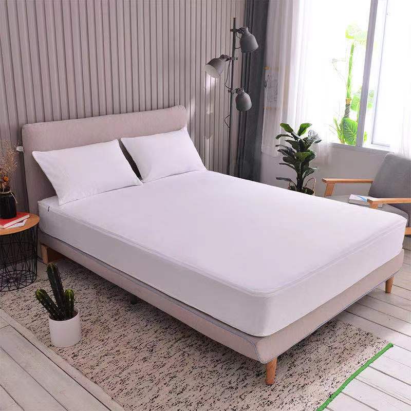 Белый чехол на матрас для кровати, махровая ткань для отеля, водонепроницаемый защитный чехол на матрас