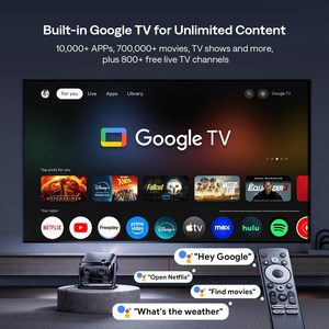 บูม500มินิแอนซิลูเมน <span class=keywords><strong>Google</strong></span> <span class=keywords><strong>TV</strong></span> 4K รองรับสมาร์ทโปรเจคเตอร์พร้อมลำโพง20W doiby เสียงแบบเรียลไทม์โฟกัสหลักหลัก - Product Image 2