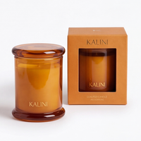 Conteneur en verre vide de luxe pour bougie de 12 oz avec couvercle en bois et boîte avec emballage cadeau, décoration d'intérieur, ensemble de fabrication de bougies
