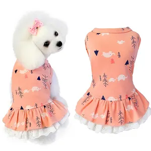 新しいデザイン販売最高の犬のドレス動物ペット服かわいい漫画プリンセス犬のドレス日常生活の誕生日のための小型犬