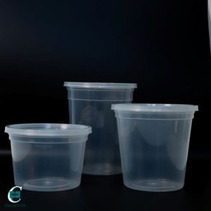 ถ้วยพลาสติก PP แบบใช้แล้วทิ้งพร้อมฝาปิด ภาชนะใส่อาหารทรงกลมสำหรับอาหารกลับบ้าน จัดเลี้ยง อาหารเตรียมไว้ล่วงหน้า ขนม และเครื่องปรุง - Product Image 6