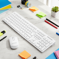 COOCAA CAS-100 Clavier et souris sans fil 2,4 G pour jeux, 108 touches, taille standard, plug-and-play, ergonomique, étanche, pour PC/ordinateur portable