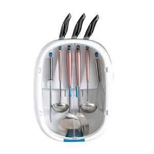 E1679 Multifunction Simple Plastic Spatula Cutter <strong>Storage</strong> Rack Plastic Kitchen Magnetic <strong>Wall</strong> Mounted Drain Knife <strong>Storage</strong> <strong>Baskets</strong> - Product Image 1