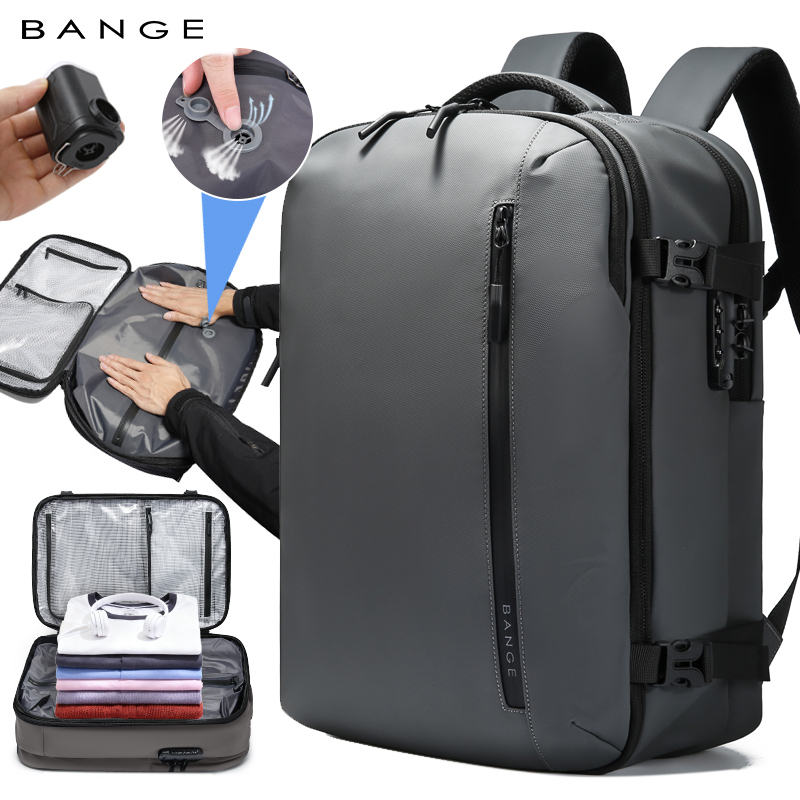 Small Backpack Men BANGE Business Smart Backpack Waterproof Fit 15.6 Inch Laptop Backpack With USB Charging Port,Travel Durable Backpack - Tamaño Large - Color Black Work Backpack For Men