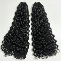Extensions de cheveux naturels en gros, type plumes, à crocheter, bouclés italiens, pointes en plumes, 50g 100g