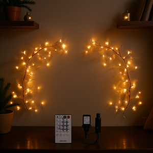 Guirnalda de Luces LED Decorativas de 2.5 Metros, Color Blanco Cálido, con Control Remoto y Activación por Voz, para Decoración del Hogar - Product Image 2