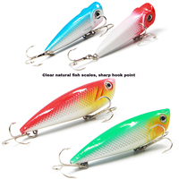 Leurres flottants miniatures 50mm 70mm, leurres de surface avec bruit et sonnette, appâts de pêche bioniques en plastique, leurres popper pour eau douce et eau salée