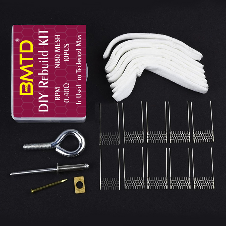 Factory wholesale Ecig accessory DIY Rebuilt Kit Prebuilt Coil DIY Tool kit RPM40 RPM80 RPM Ni80 mesh coil 0.4ohm