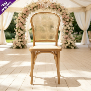 Chaise de banquet de luxe en résine plastique blanche, ornée de sculptures dorées, OEM ODM, pour mariage, hôtel, événements. - Product Image 2