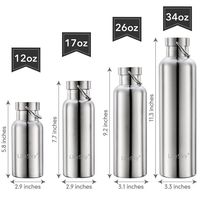 Bouteille d'eau en acier inoxydable de 32 oz sans BPA, couvercle en bambou réutilisable à large ouverture, manchon en néoprène, marqueur de temps, consommation directe d'aliments pour la gym