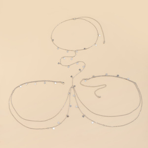 Chaîne de corps sexy pour femme, collier de bikini à porter autour du <span class=keywords><strong>cou</strong></span>, chaîne de <span class=keywords><strong>ventre</strong></span> à pampilles et breloque étoile - Product Image 5